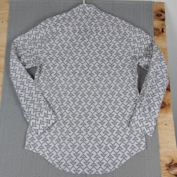 Rock & Roll Cowboy Shirt Mens Large White/Blue Geometric Snaps Western Cowboy - Picture 7 of 13